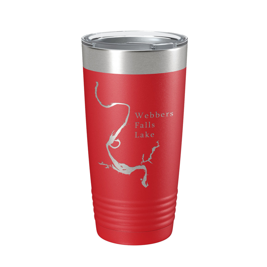 Webbers Falls Lake Map Tumbler Travel Mug Insulated Laser Engraved Coffee Cup Oklahoma 20 oz