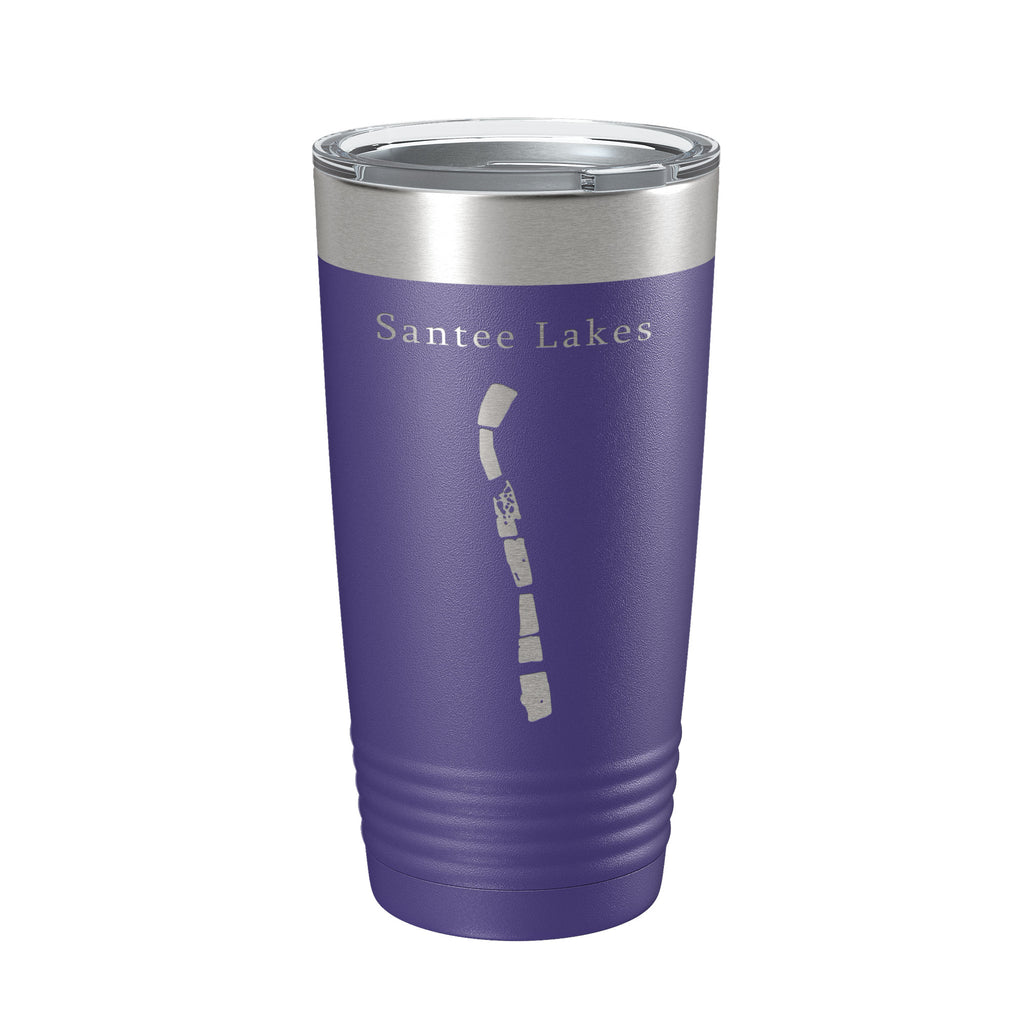 Santee Lakes Map Tumbler Travel Mug Insulated Laser Engraved Coffee Cup California 20 oz