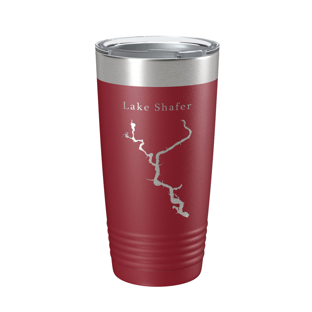 Lake Shafer Map Tumbler Travel Mug Insulated Laser Engraved Coffee Cup Indiana 20 oz