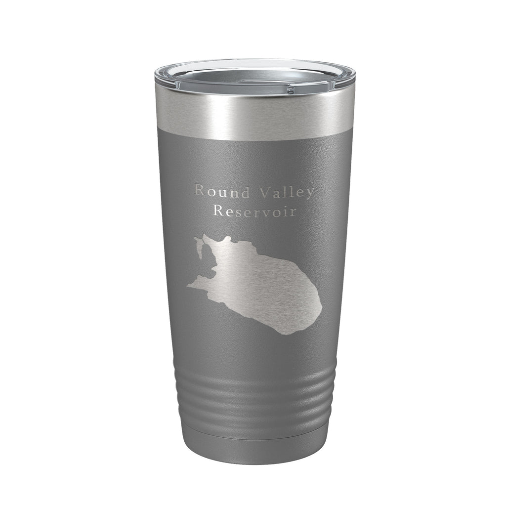 Round Valley Reservoir Tumbler Lake Map Travel Mug Insulated Laser Engraved Coffee Cup New Jersey 20 oz