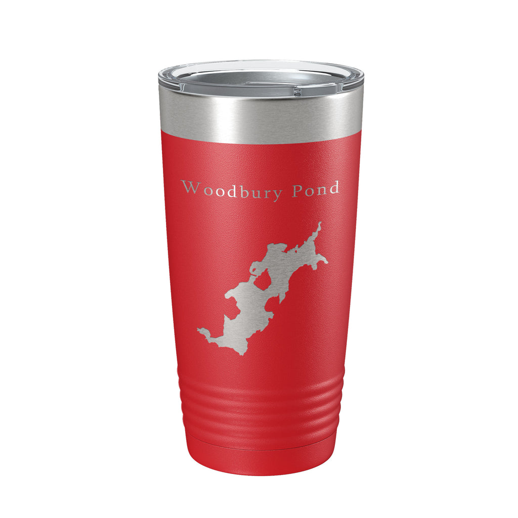Woodbury Pond Tumbler Lake Map Travel Mug Insulated Laser Engraved Coffee Cup Maine 20 oz