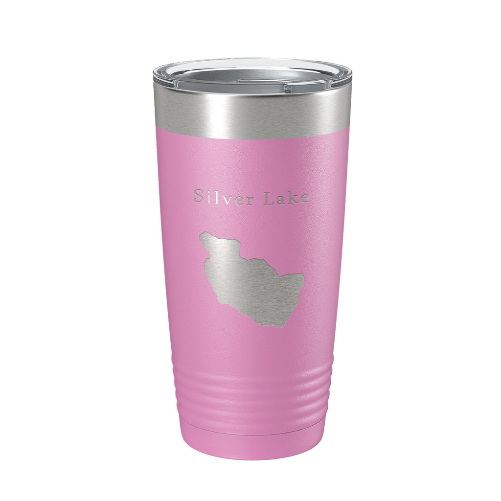 Silver Lake Map Tumbler Travel Mug Insulated Laser Engraved Coffee Cup Maine 20 oz