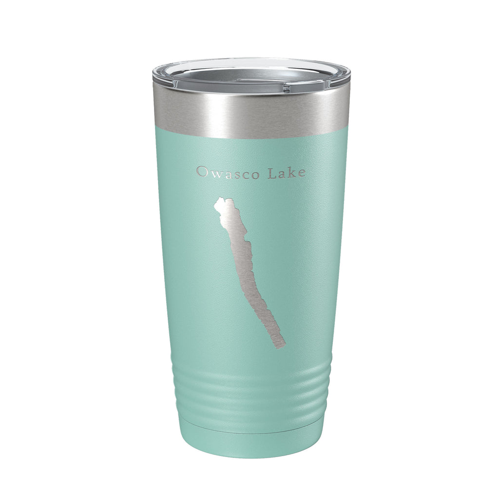 Owasco Lake Map Tumbler Travel Mug Insulated Laser Engraved Coffee Cup New York 20 oz