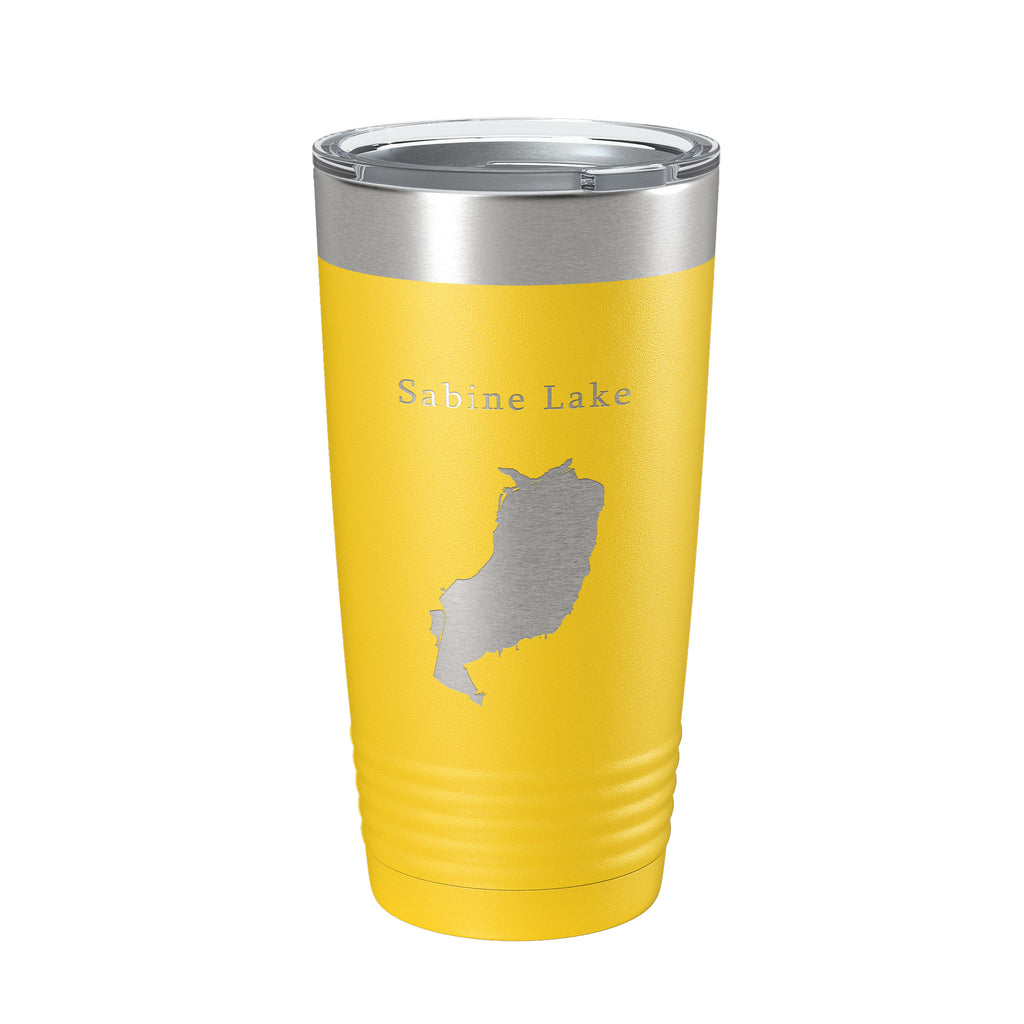 Sabine Lake Map Tumbler Travel Mug Insulated Laser Engraved Coffee Cup Louisiana Beaumont Texas 20 oz