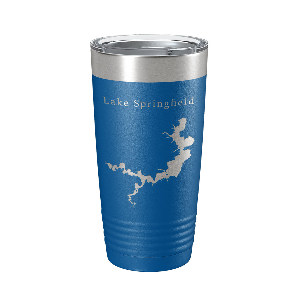 Lake Springfield Map Tumbler Travel Mug Insulated Laser Engraved Coffee Cup Illinois 20 oz
