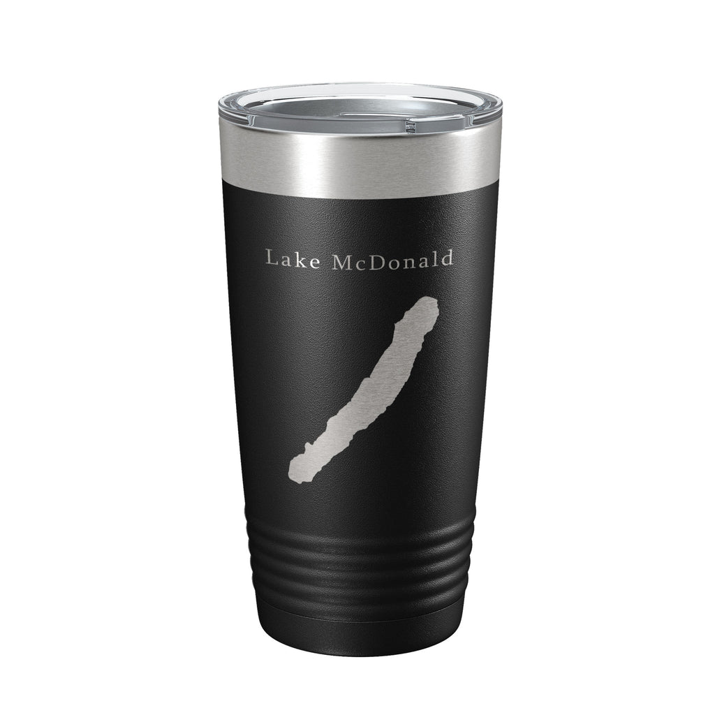 Lake McDonald Map Tumbler Travel Mug Insulated Laser Engraved Coffee Cup Glacier National Park Montana 20 oz
