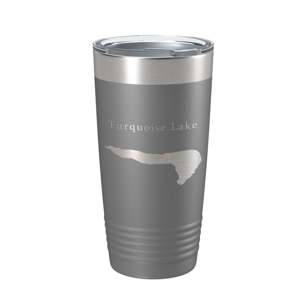 Turquoise Lake Map Tumbler Travel Mug Insulated Laser Engraved Coffee Cup Colorado 20 oz
