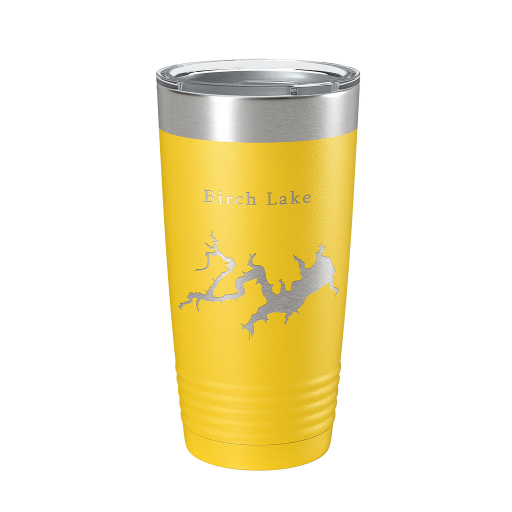 Birch Lake Map Tumbler Travel Mug Insulated Laser Engraved Coffee Cup Oklahoma 20 oz