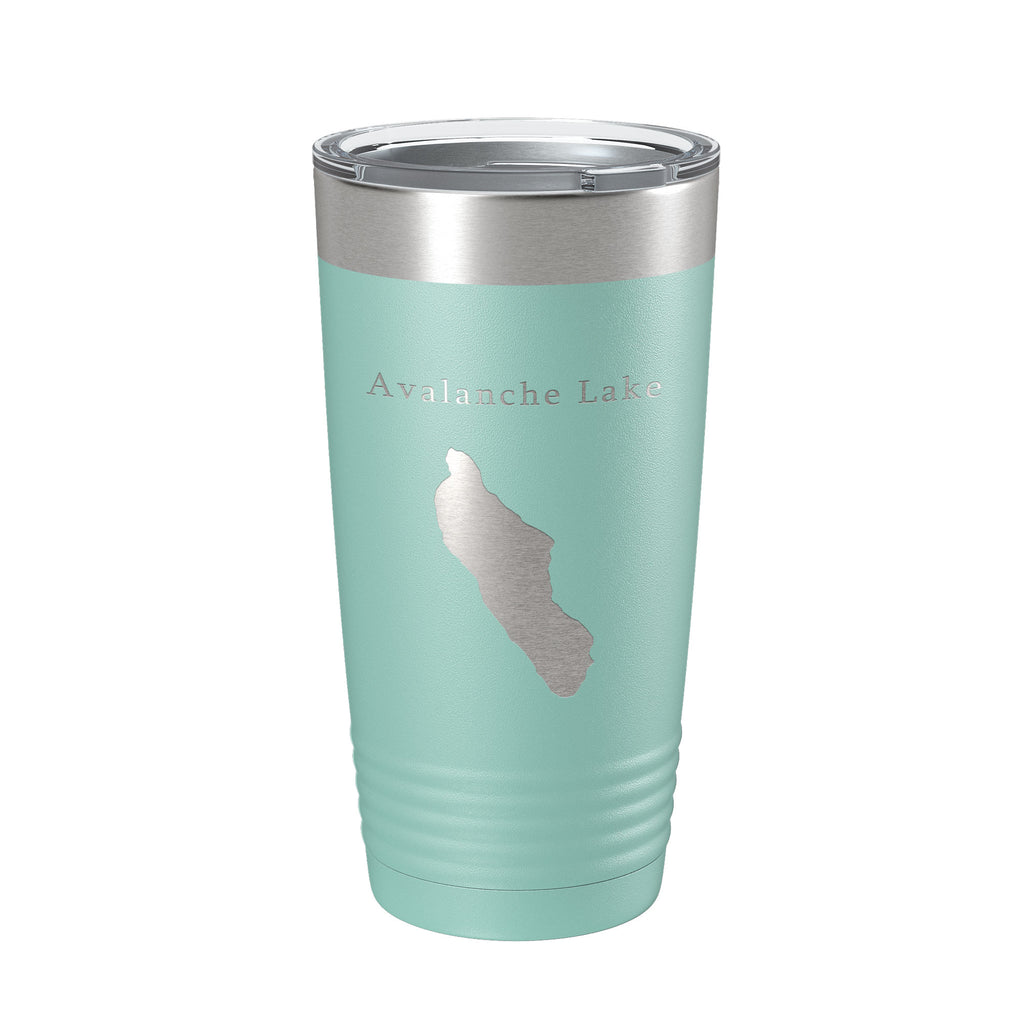 Avalanche Lake Map Tumbler Travel Mug Insulated Laser Engraved Coffee Cup Montana 20 oz