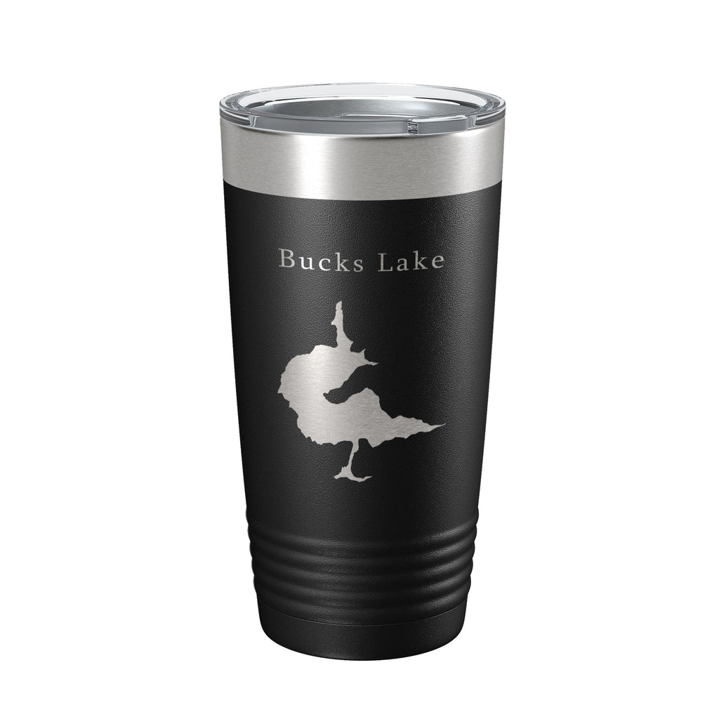 Bucks Lake Map Tumbler Travel Mug Insulated Laser Engraved Coffee Cup California 20 oz