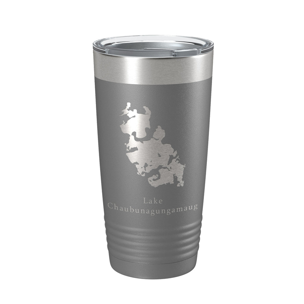 Lake Chaubunagungamaug Map Tumbler Travel Mug Insulated Laser Engraved Coffee Cup Massachusetts 20 oz