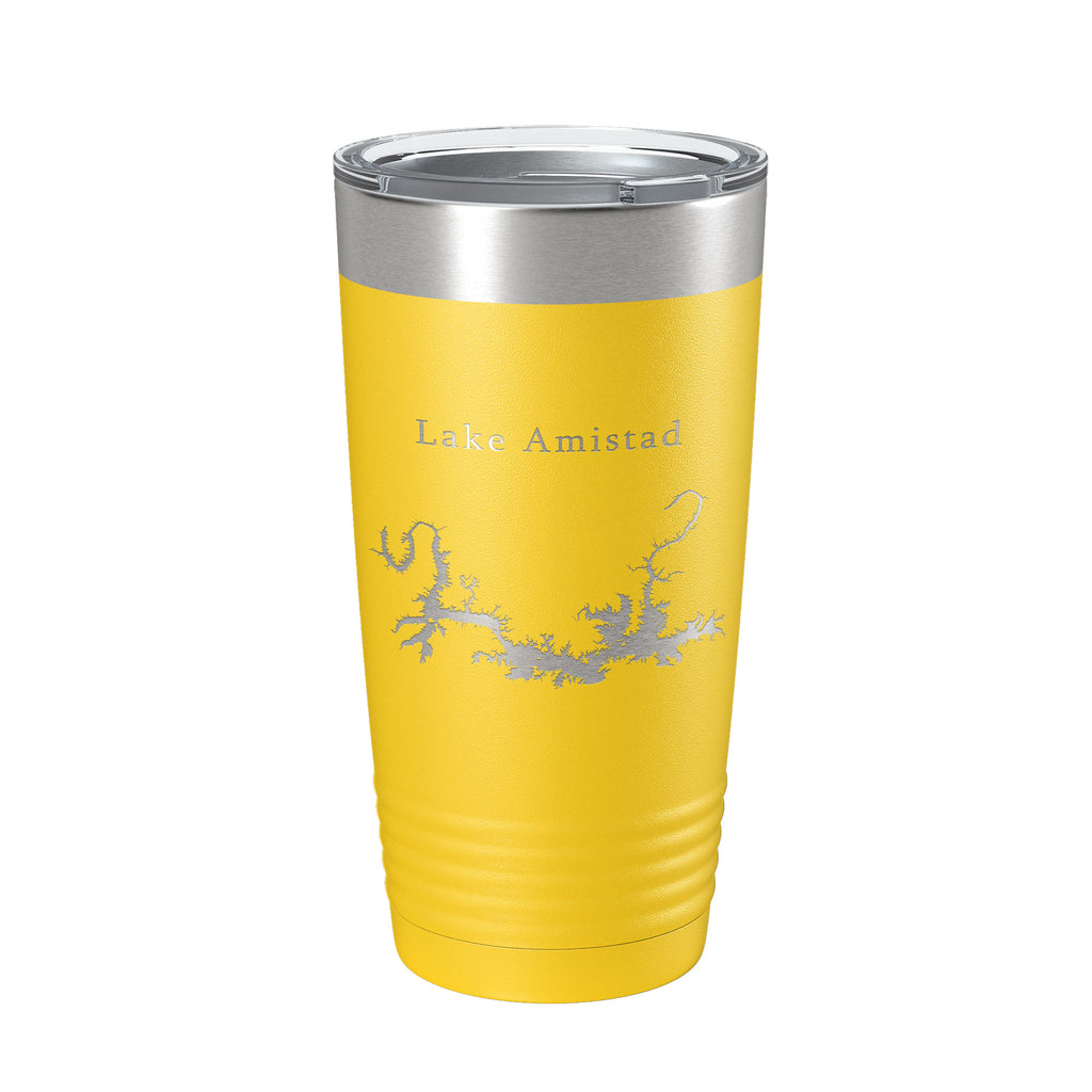 Lake Amistad Reservoir Map Tumbler Travel Mug Insulated Laser Engraved Coffee Cup Texas 20 oz