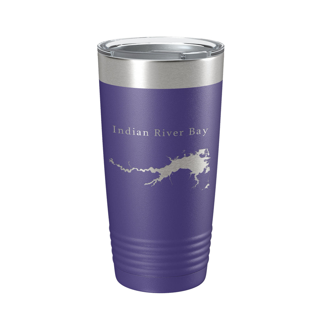 Indian River Bay Tumbler Lake Map Travel Mug Insulated Laser Engraved Coffee Cup Delaware 20 oz