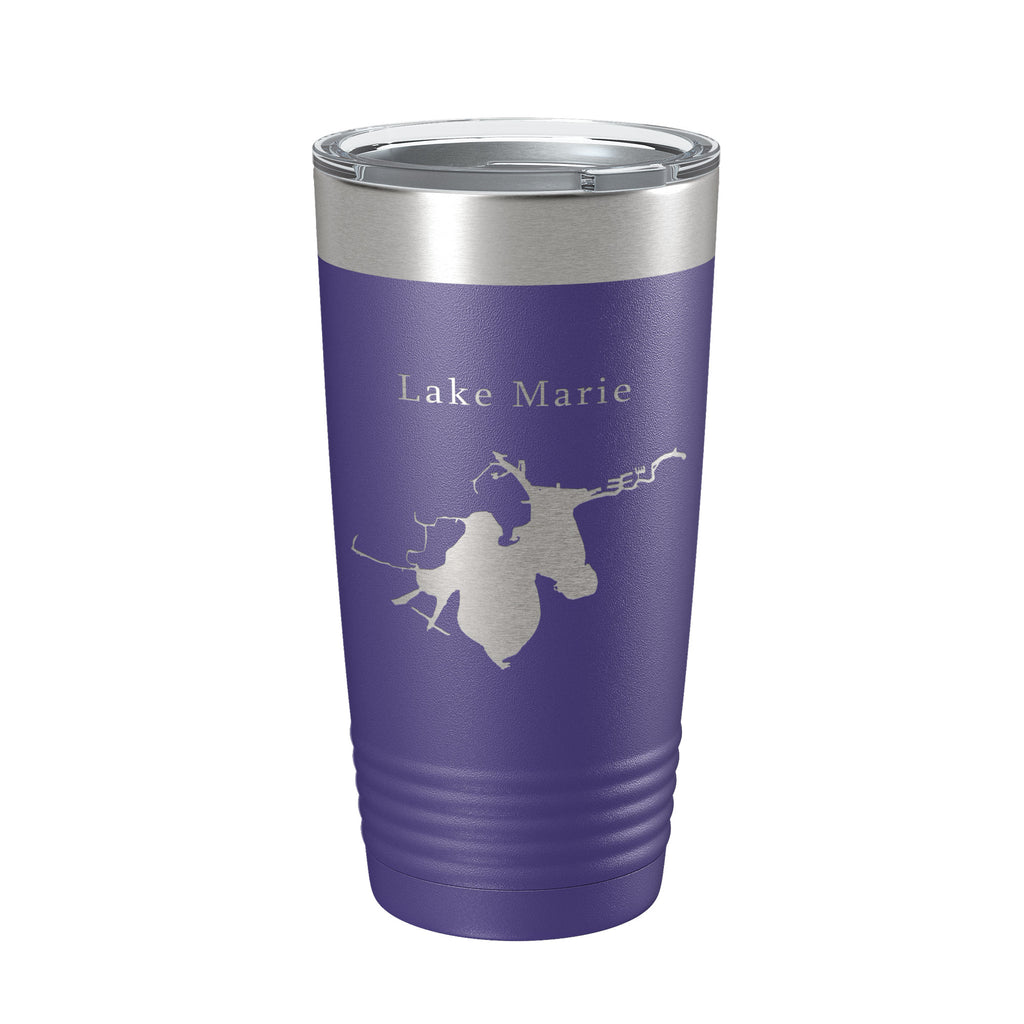 Lake Marie Map Tumbler Travel Mug Insulated Laser Engraved Coffee Cup Illinois 20 oz