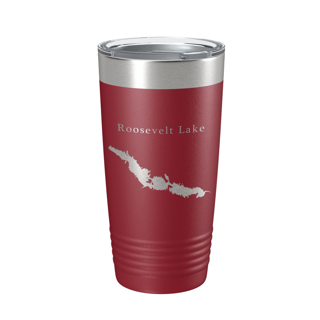 Theodore Roosevelt Lake Map Tumbler Travel Mug Insulated Laser Engraved Coffee Cup Arizona 20 oz