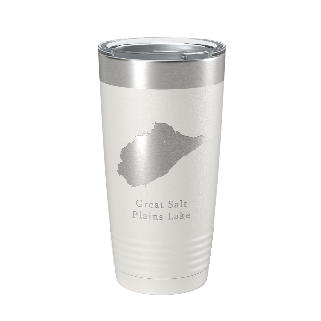 Great Salt Plains Lake Map Tumbler Travel Mug Insulated Laser Engraved Coffee Cup Oklahoma 20 oz