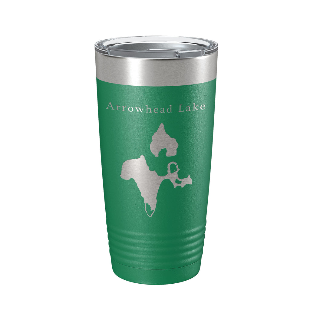 Arrowhead Lake Map Tumbler Travel Mug Insulated Laser Engraved Coffee Cup Poconos Pennsylvania 20 oz