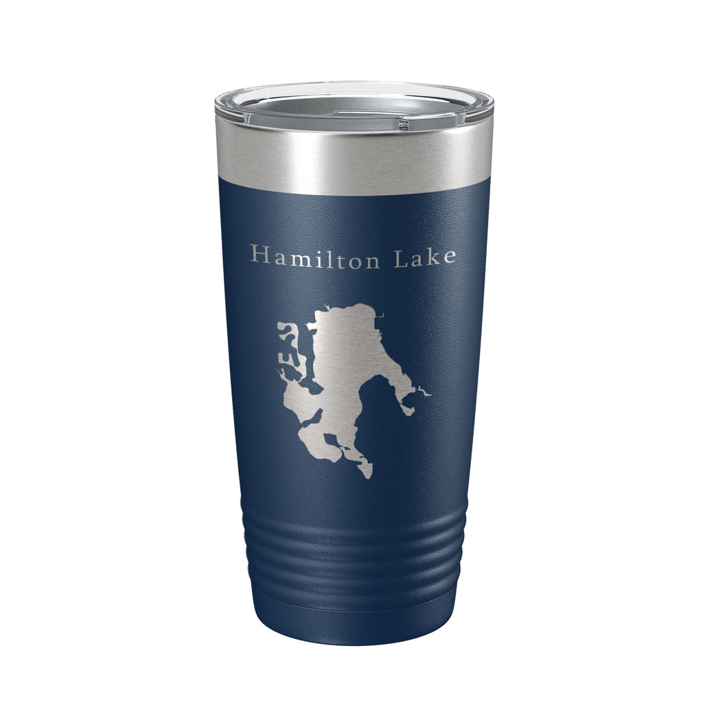 Hamilton Lake Map Tumbler Travel Mug Insulated Laser Engraved Coffee Cup Indiana 20 oz