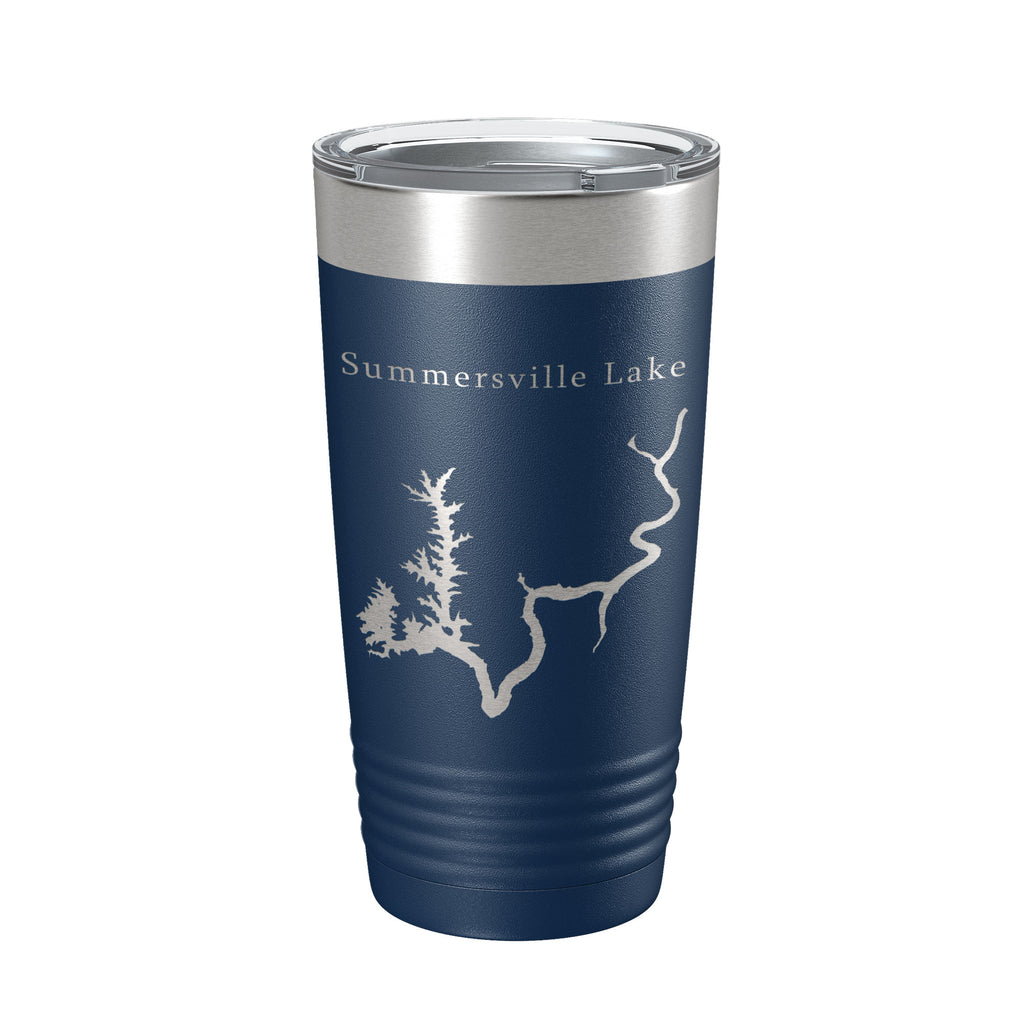 Summersville Lake Map Tumbler Travel Mug Insulated Laser Engraved Coffee Cup West Virginia 20 oz