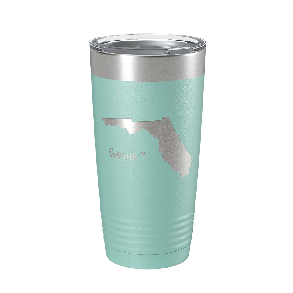 Florida Tumbler Home State Travel Mug Insulated Laser Engraved Map Coffee Cup 20 oz