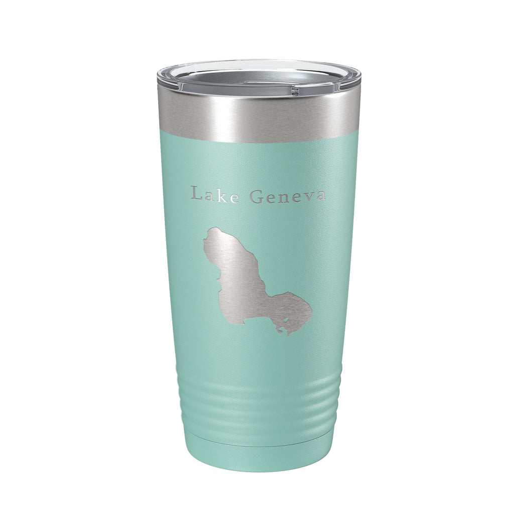 Lake Geneva Map Tumbler Travel Mug Insulated Laser Engraved Coffee Cup Florida 20 oz