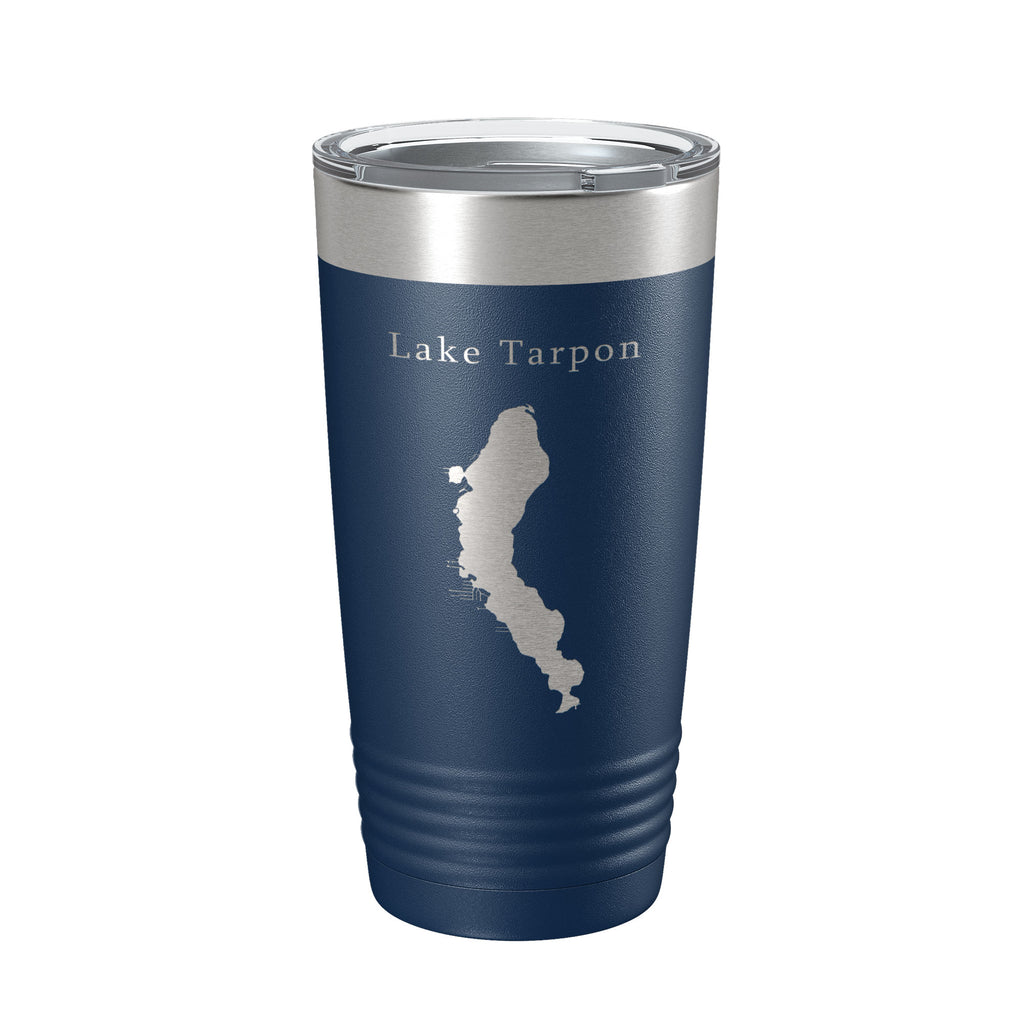 Lake Tarpon Map Tumbler Travel Mug Insulated Laser Engraved Coffee Cup Florida 20 oz