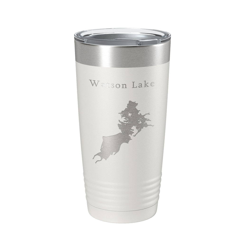 Watson Lake Map Tumbler Travel Mug Insulated Laser Engraved Coffee Cup Arizona 20 oz