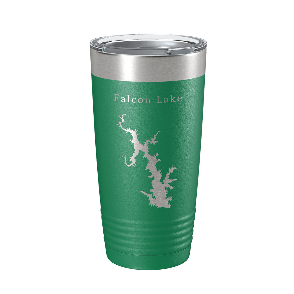 Falcon Lake International Reservoir Lago Map Tumbler Travel Mug Insulated Laser Engraved Coffee Cup Texas 20 oz