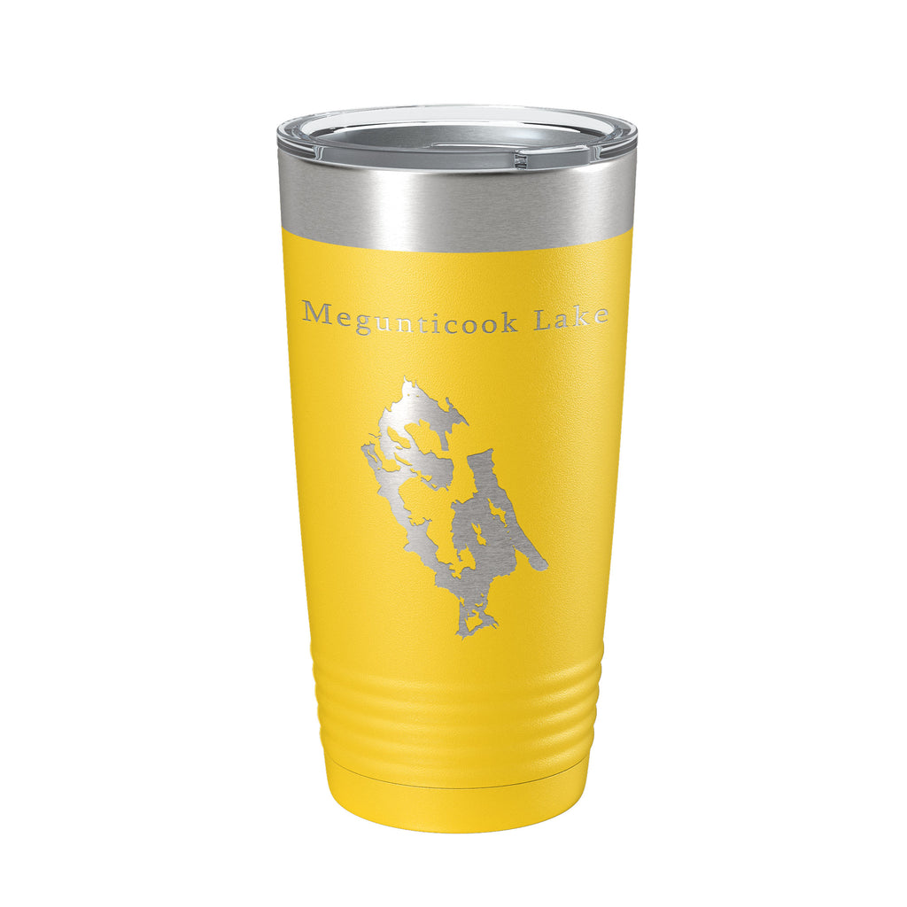 Megunticook Lake Map Tumbler Travel Mug Insulated Laser Engraved Coffee Cup Maine 20 oz