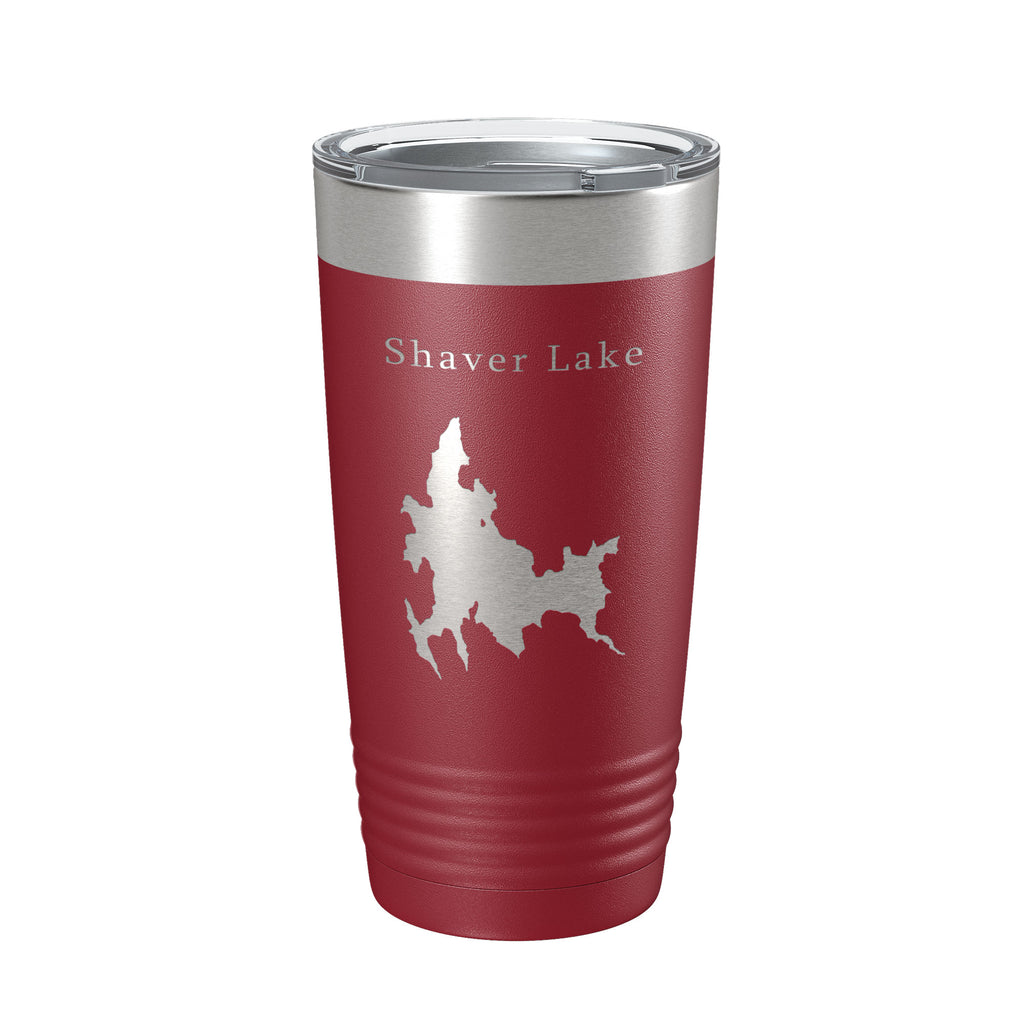 Shaver Lake Map Tumbler Travel Mug Insulated Laser Engraved Coffee Cup California 20 oz