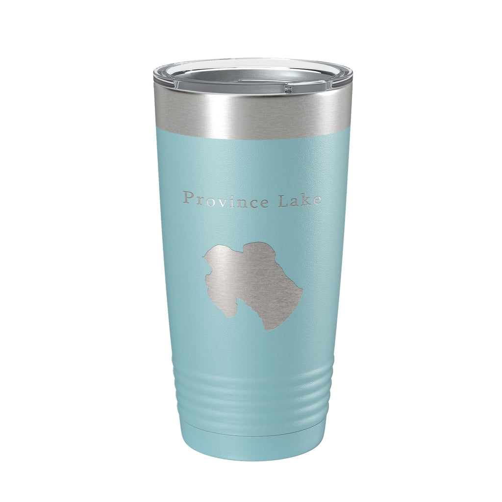 Province Lake Map Tumbler Travel Mug Insulated Laser Engraved Coffee Cup Maine 20 oz