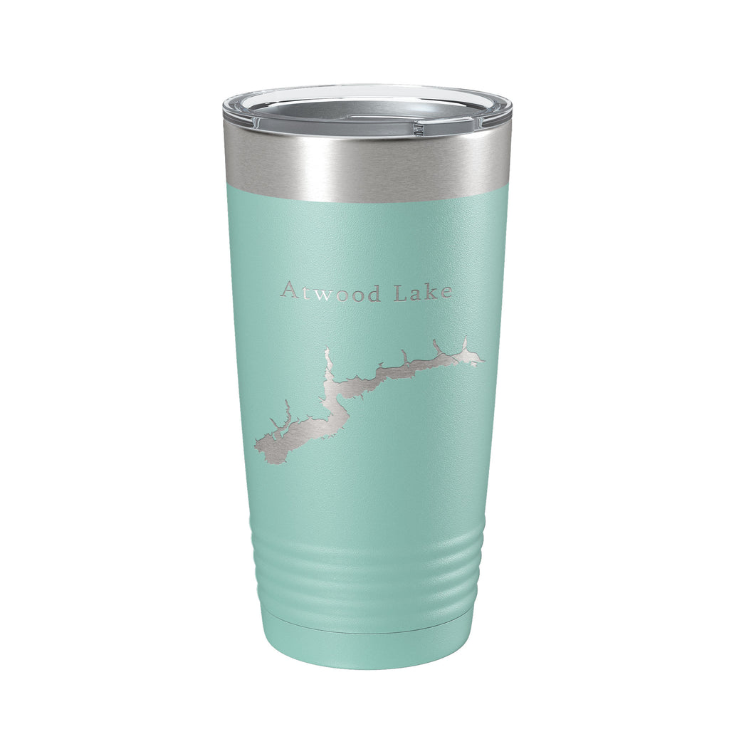 Atwood Lake Map Tumbler Travel Mug Insulated Laser Engraved Coffee Cup Ohio 20 oz