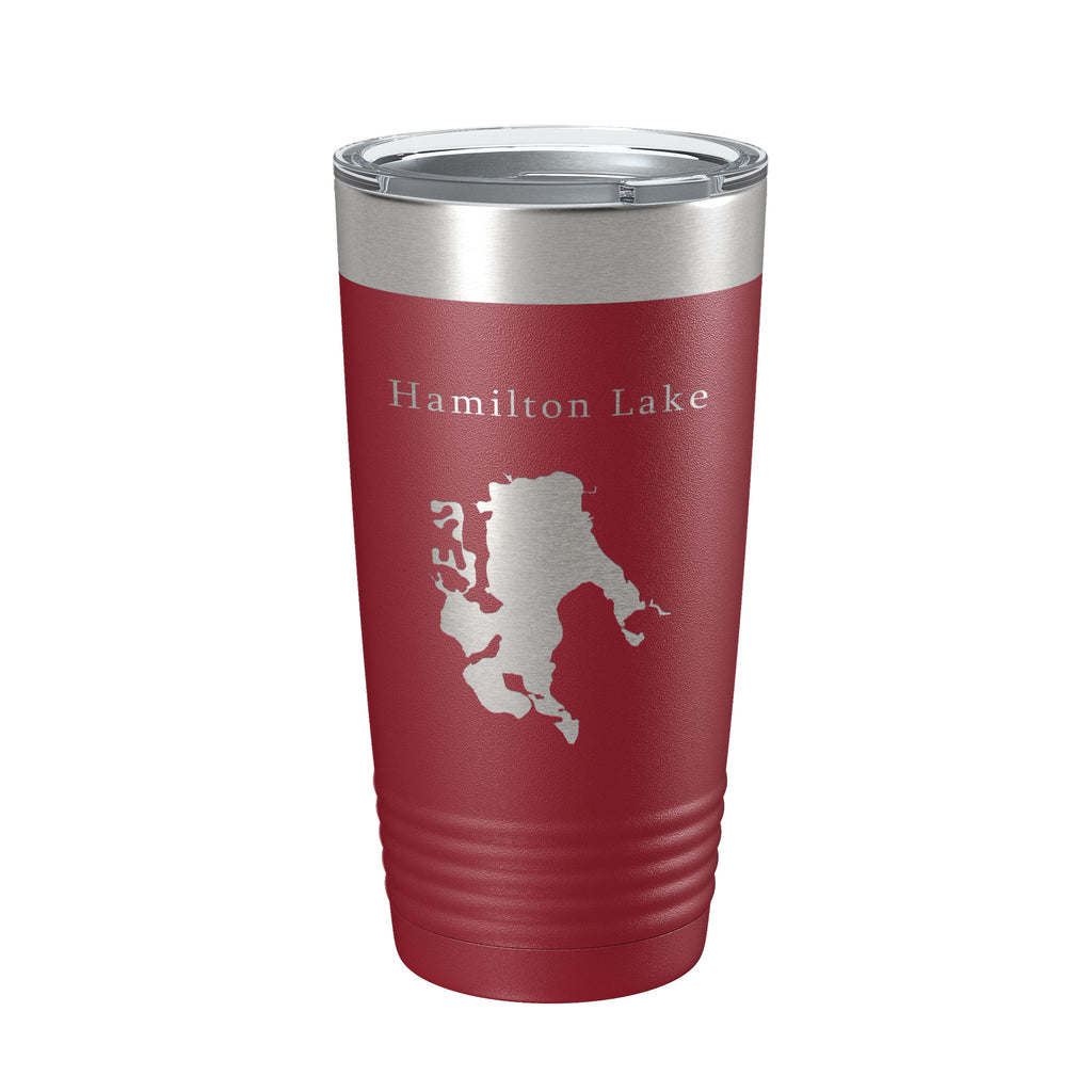 Hamilton Lake Map Tumbler Travel Mug Insulated Laser Engraved Coffee Cup Indiana 20 oz