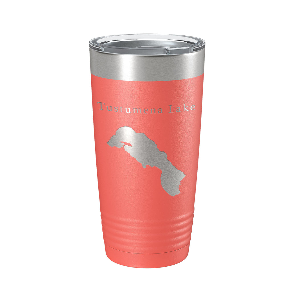 Tustumena Lake Map Tumbler Travel Mug Insulated Laser Engraved Coffee Cup Alaska 20 oz