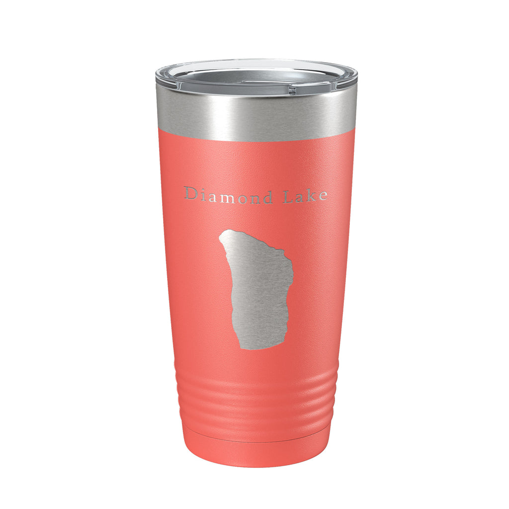 Diamond Lake Map Tumbler Travel Mug Insulated Laser Engraved Coffee Cup Oregon 20 oz