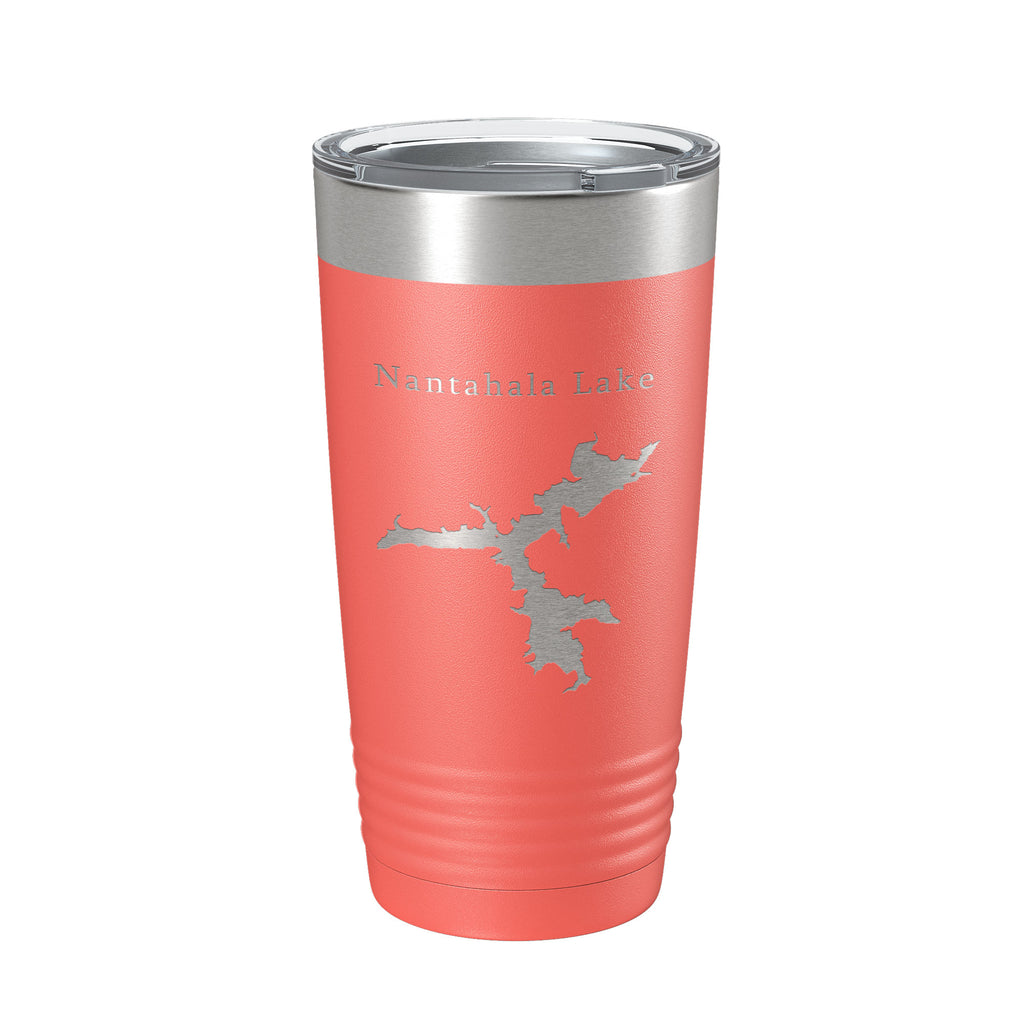 Nantahala Lake Map Tumbler Travel Mug Insulated Laser Engraved Coffee Cup North Carolina 20 oz