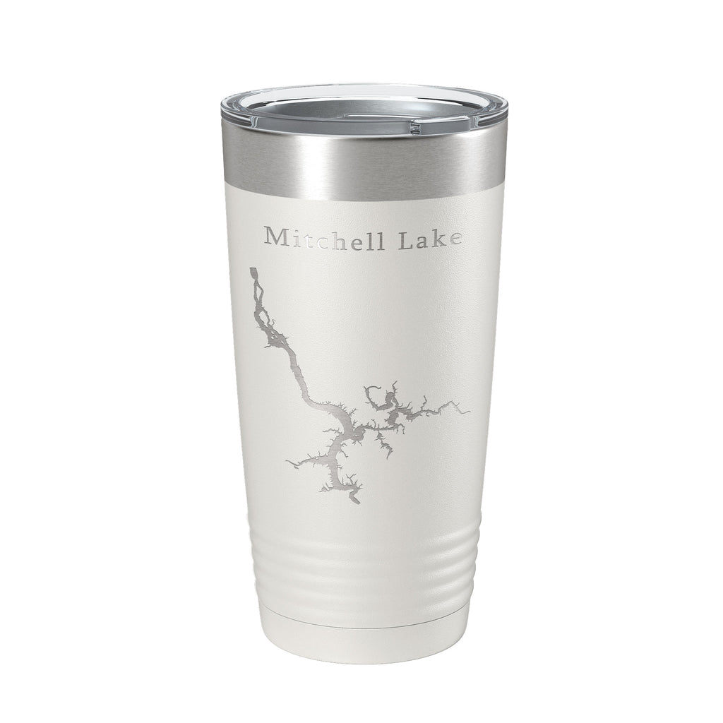 Mitchell Lake Map Tumbler Travel Mug Insulated Laser Engraved Coffee Cup Alabama 20 oz