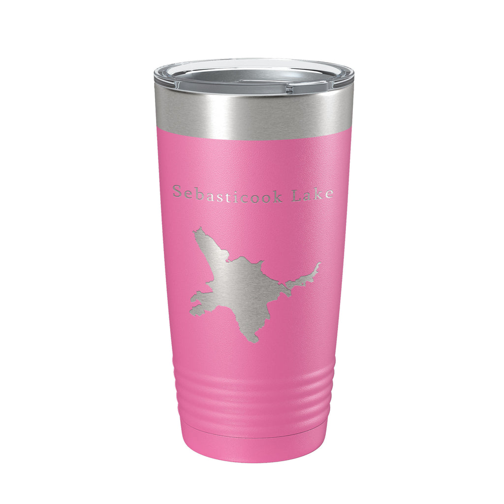 Sebasticook Lake Map Tumbler Travel Mug Insulated Laser Engraved Coffee Cup Maine 20 oz