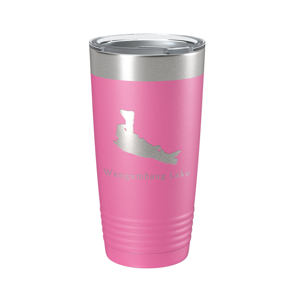 Wangumbaug Lake Map Tumbler Travel Mug Insulated Laser Engraved Coffee Cup Connecticut 20 oz