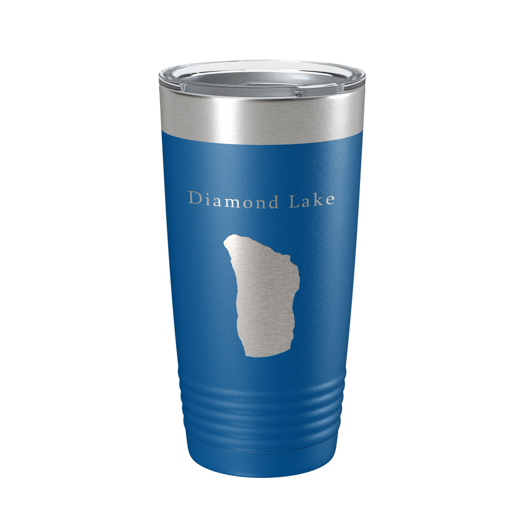 Diamond Lake Map Tumbler Travel Mug Insulated Laser Engraved Coffee Cup Oregon 20 oz