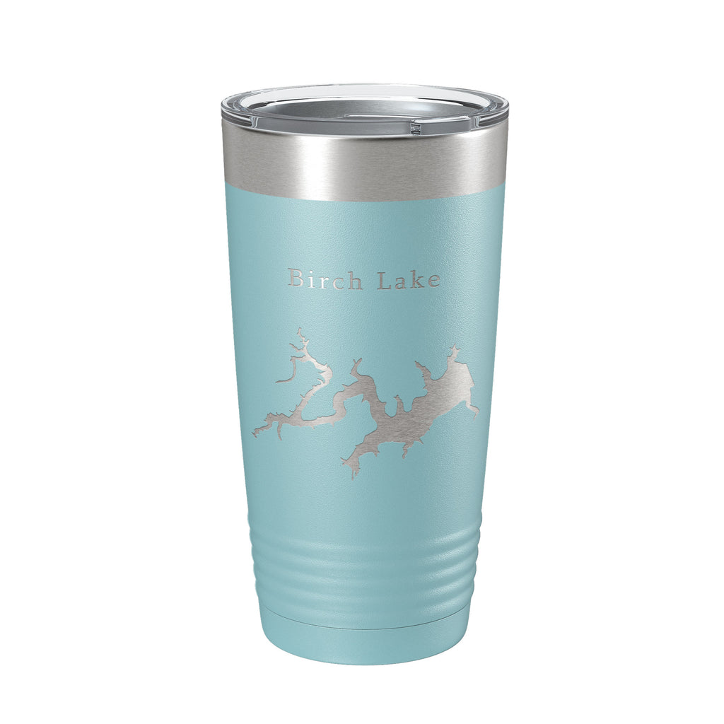 Birch Lake Map Tumbler Travel Mug Insulated Laser Engraved Coffee Cup Oklahoma 20 oz