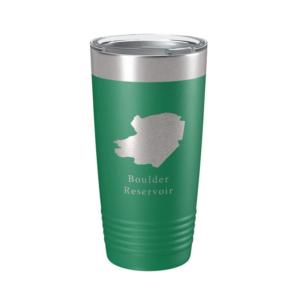Boulder Reservoir Tumbler Lake Map Travel Mug Insulated Laser Engraved Coffee Cup Colorado 20 oz