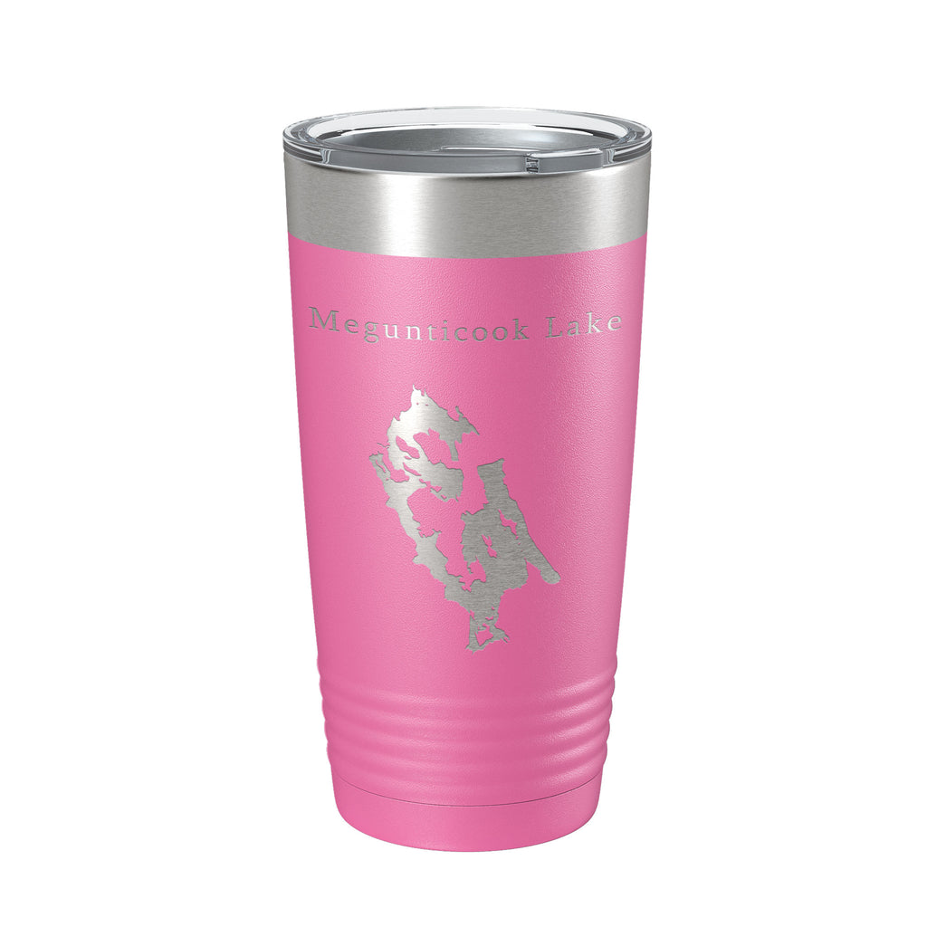 Megunticook Lake Map Tumbler Travel Mug Insulated Laser Engraved Coffee Cup Maine 20 oz