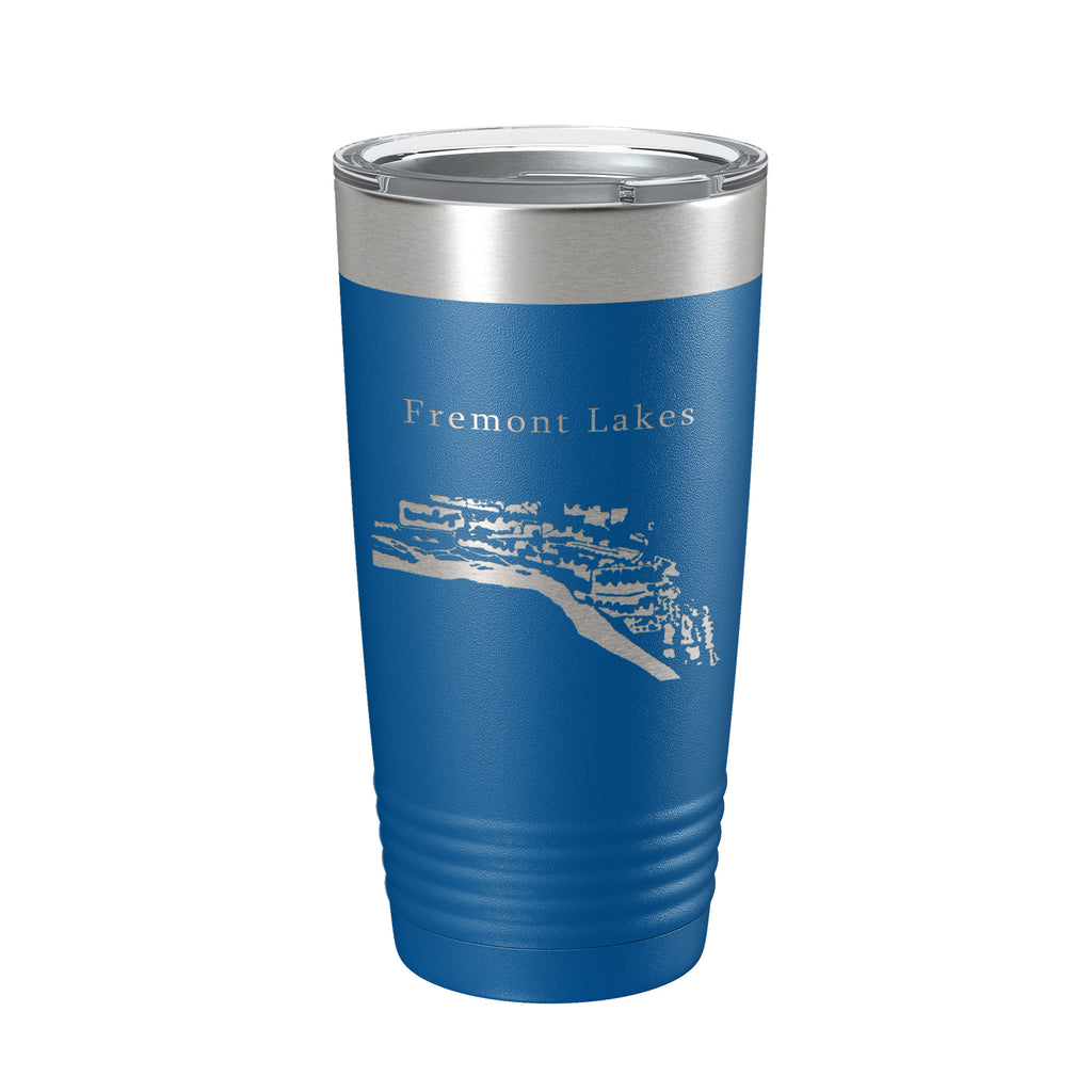 Fremont Lakes Map Tumbler Travel Mug Insulated Laser Engraved Coffee Cup Platte River Nebraska 20 oz