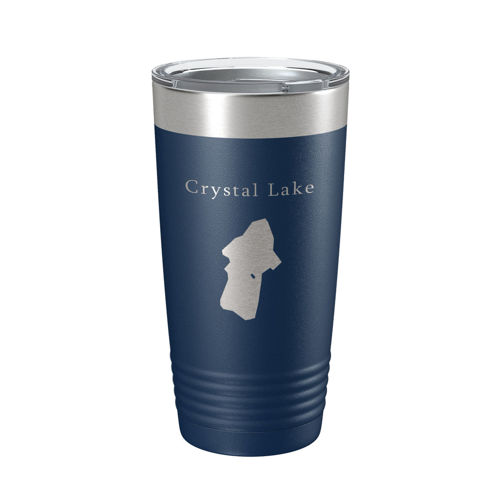 Crystal Lake Map Tumbler Travel Mug Insulated Laser Engraved Coffee Cup California 20 oz