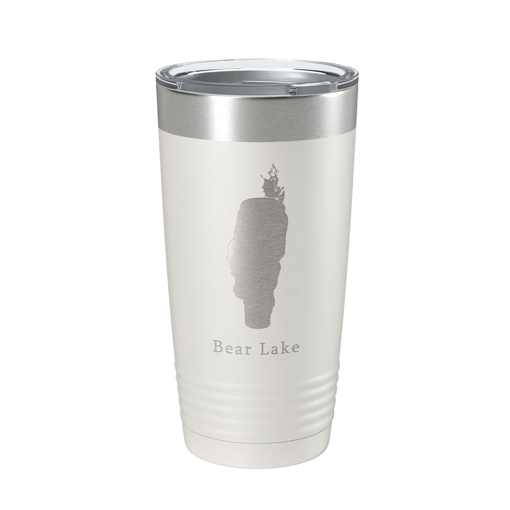 Bear & Mud Lakes Map Tumbler Travel Mug Insulated Laser Engraved Coffee Cup Idaho 20 oz