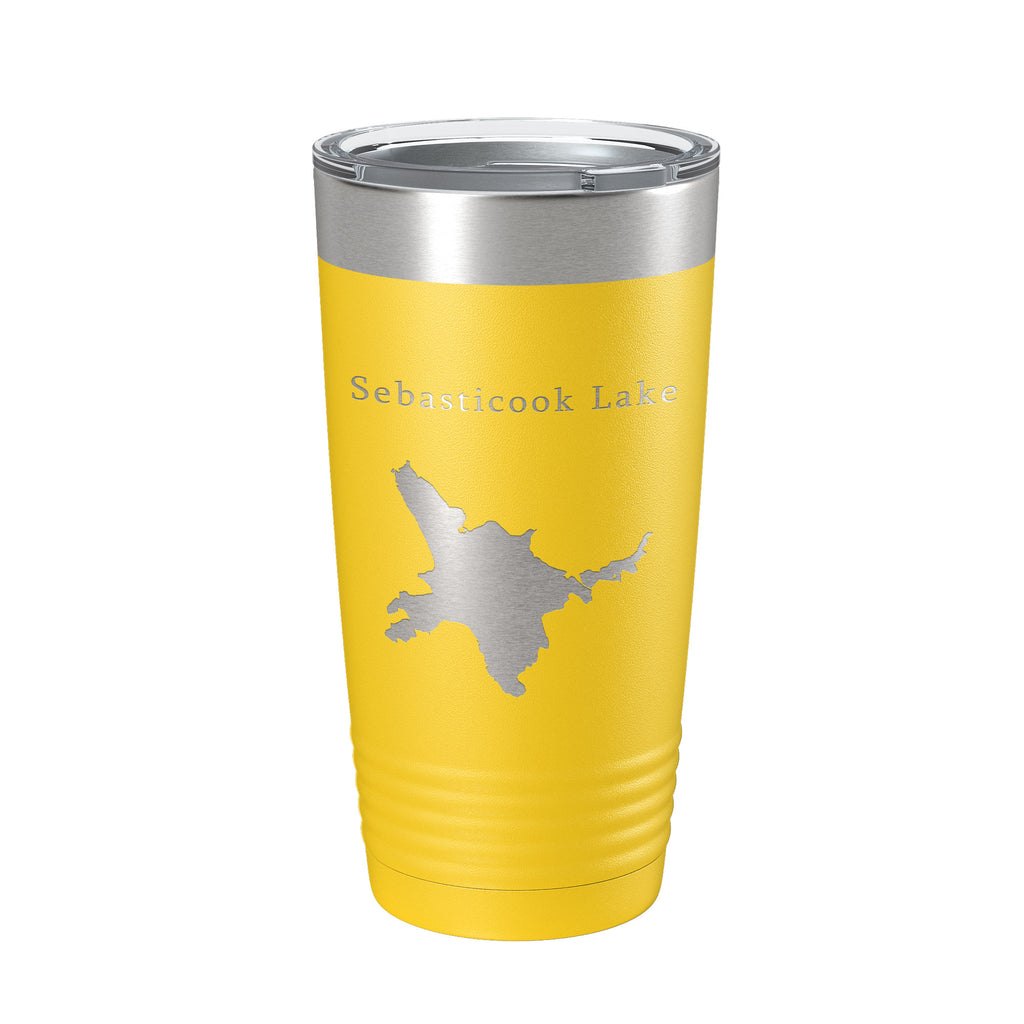 Sebasticook Lake Map Tumbler Travel Mug Insulated Laser Engraved Coffee Cup Maine 20 oz