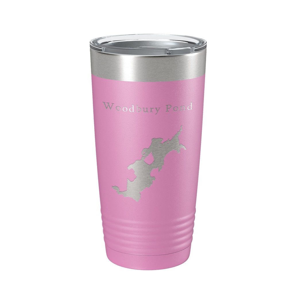 Woodbury Pond Tumbler Lake Map Travel Mug Insulated Laser Engraved Coffee Cup Maine 20 oz
