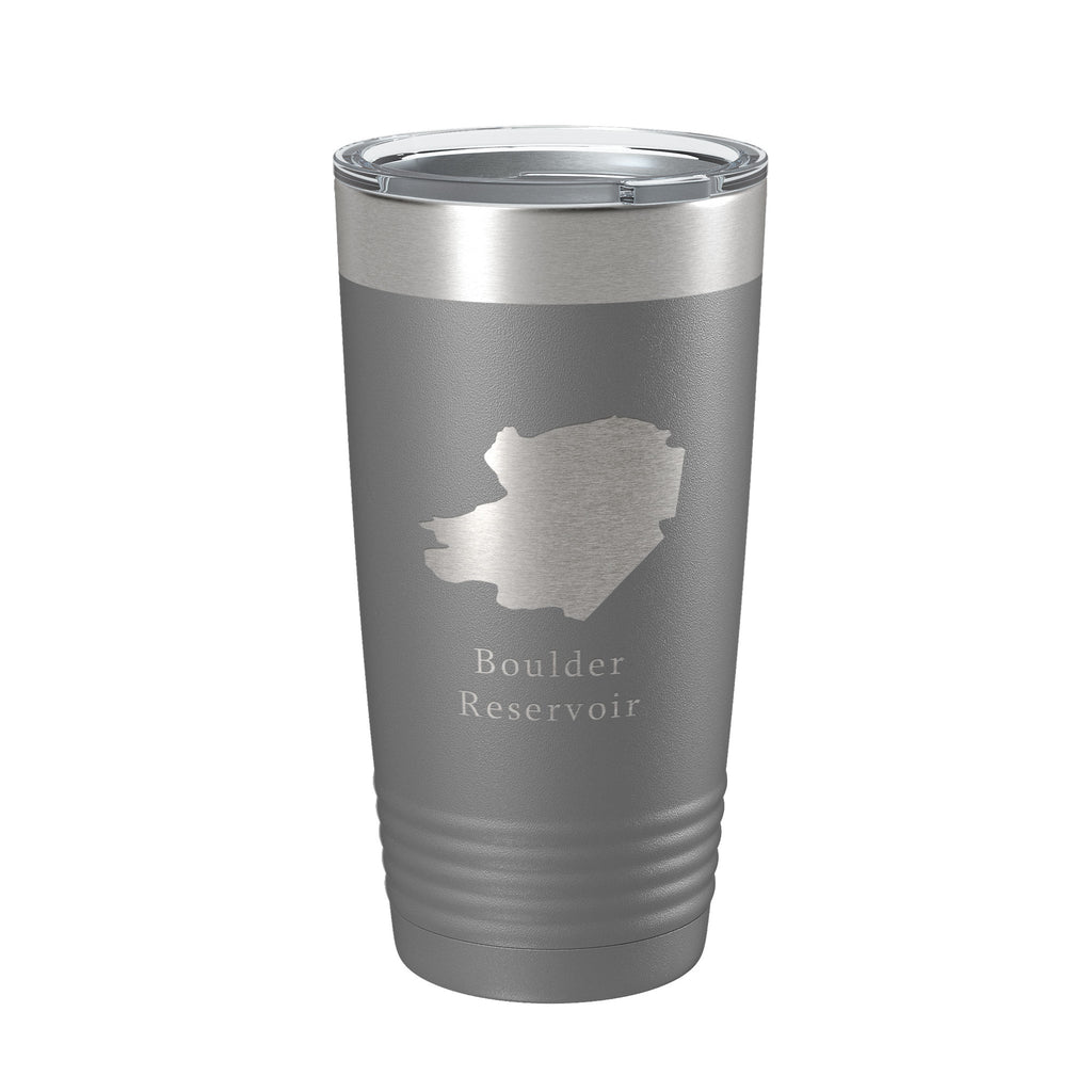 Boulder Reservoir Tumbler Lake Map Travel Mug Insulated Laser Engraved Coffee Cup Colorado 20 oz