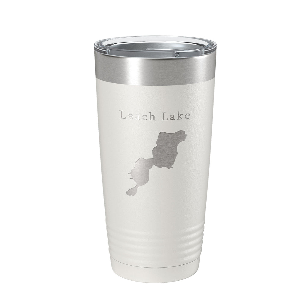 Leach Lake Map Tumbler Travel Mug Insulated Laser Engraved Coffee Cup Michigan 20 oz